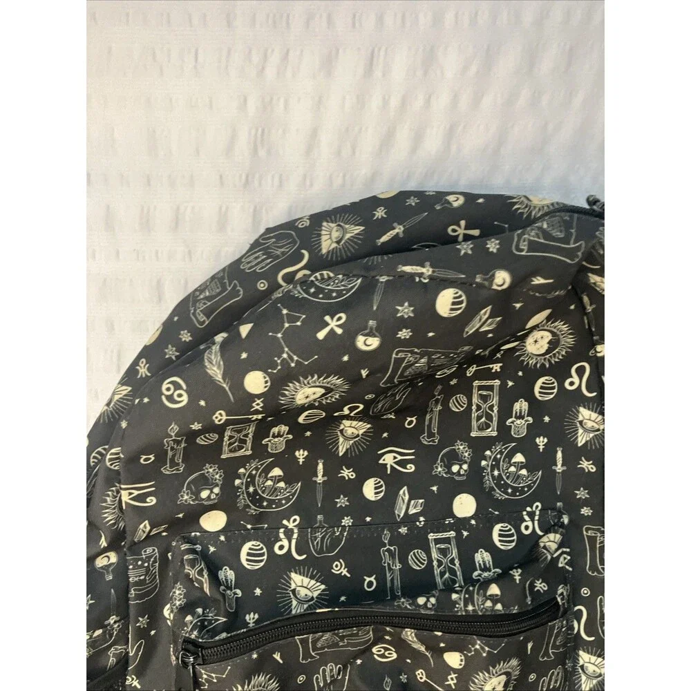 Mushrooms Moons & Crystals Backpack 12”x6”x17”